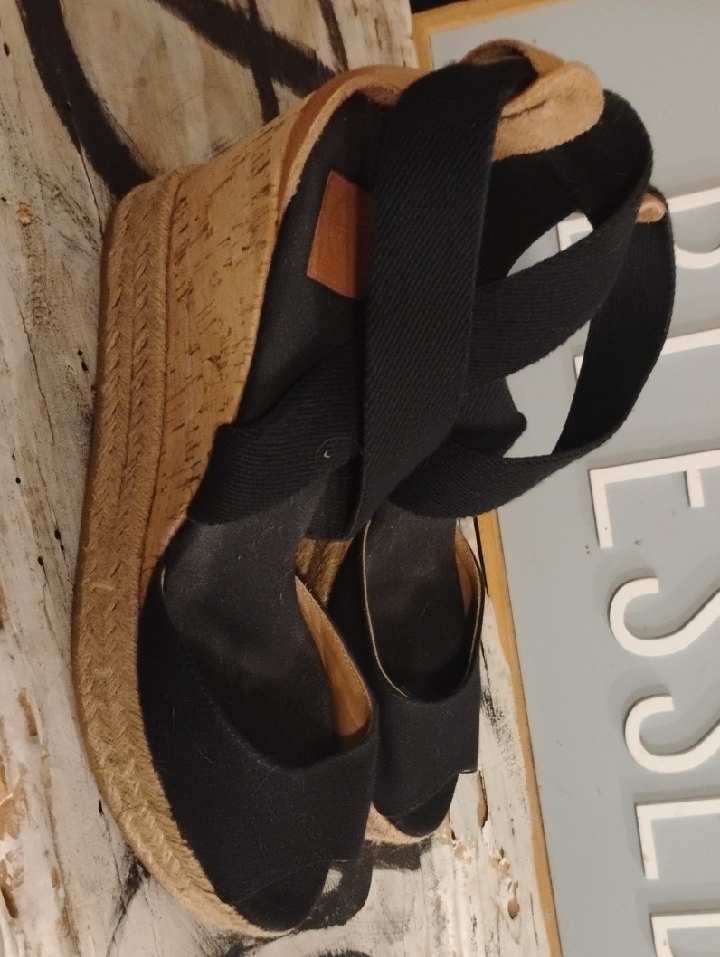 Tory Burch Black Wedge Sandals - Women's 8.5